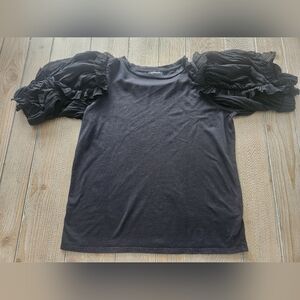 Express Black Ruffle Sleeve Blouse
